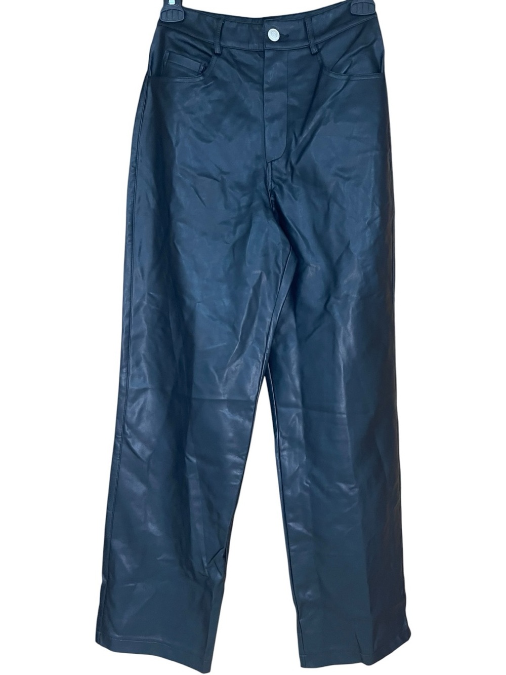 Lulus Sleek Vibe Vegan Faux Leather High-Rise Pants Black